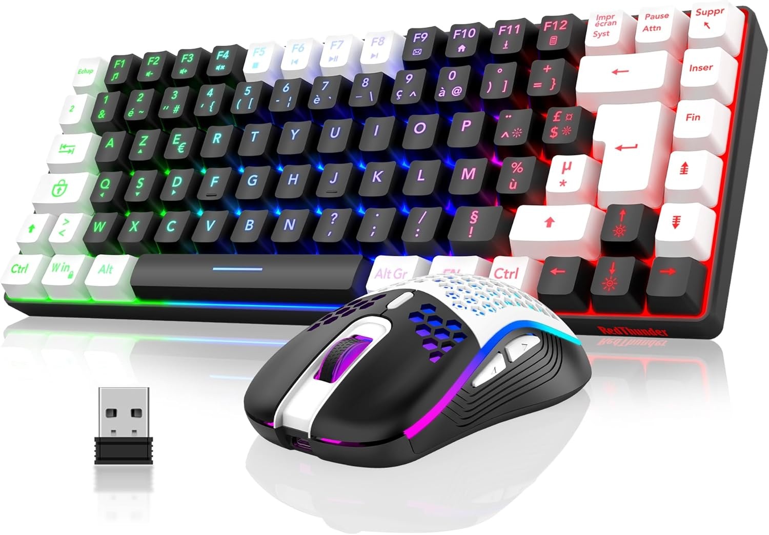 Draadloos AZERTY Toetsenbord & Muis Combo met RGB - 27% Korting