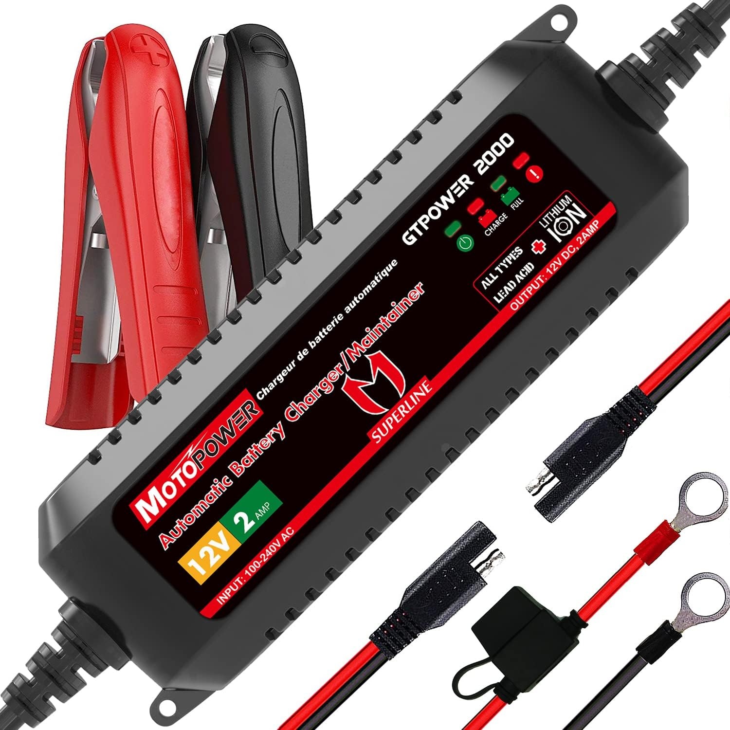 Slimme Acculader Onderhouder 12V 2A - Loodzuur & Lithium Ion - 28% Korting!