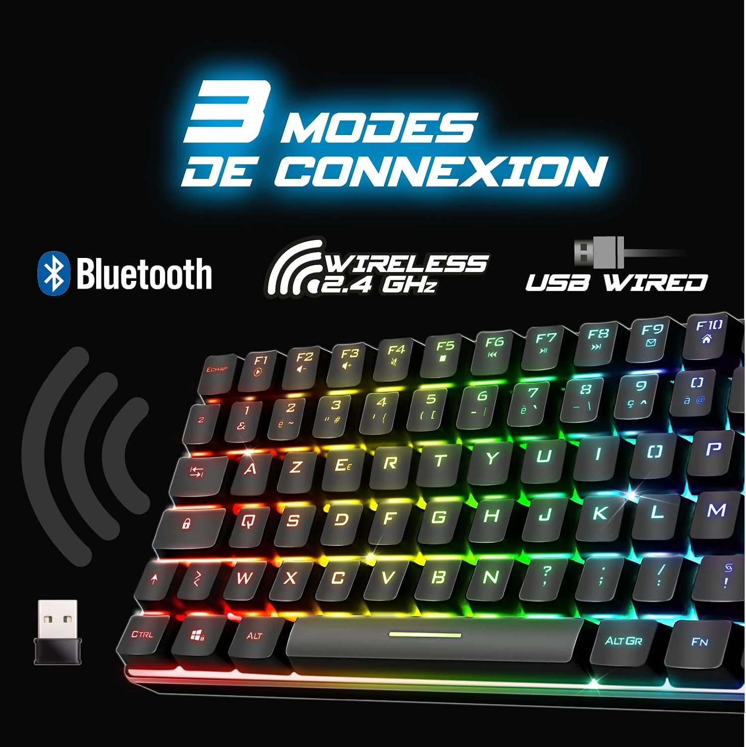 Spirit of Gamer ELITE K70 TKL AZERTY Gaming Toetsenbord - 29% Korting