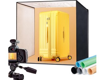 Grote Fotostudio Lichtbak 60cm - 65W LED & 6 Achtergronden - 34% Korting