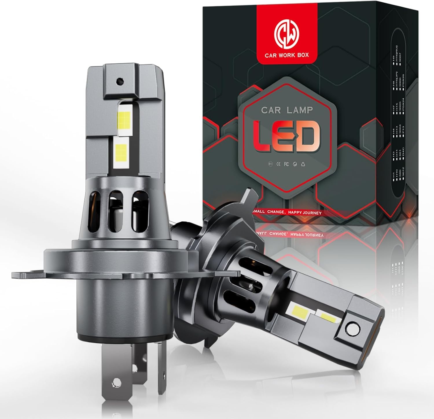 H4 LED Koplamp Set 9003/HB2 - 120W 28000lm - Koudwit 6500K - Canbus