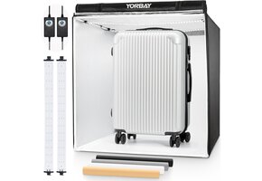 Fotostudio Set 80x80x80cm - CRI 95+ LED, 4 Achtergronden - 34% Korting