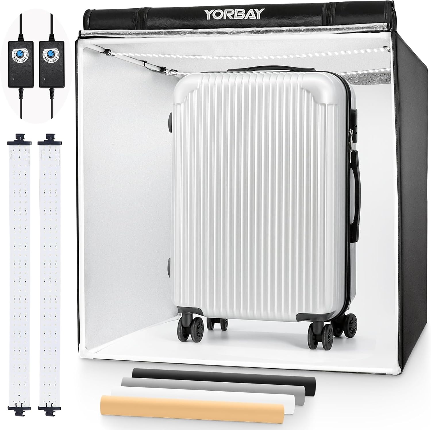 Fotostudio Set 80x80x80cm - CRI 95+ LED, 4 Achtergronden - 34% Korting