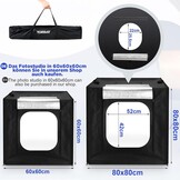 Fotostudio Set 80x80x80cm - CRI 95+ LED, 4 Achtergronden - 34% Korting