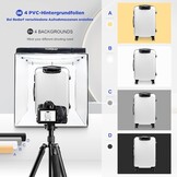 Fotostudio Set 80x80x80cm - CRI 95+ LED, 4 Achtergronden - 34% Korting