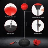 Bokszak Set Kinderen & Volwassenen - In Hoogte Verstelbaar (120-150cm) - Rood