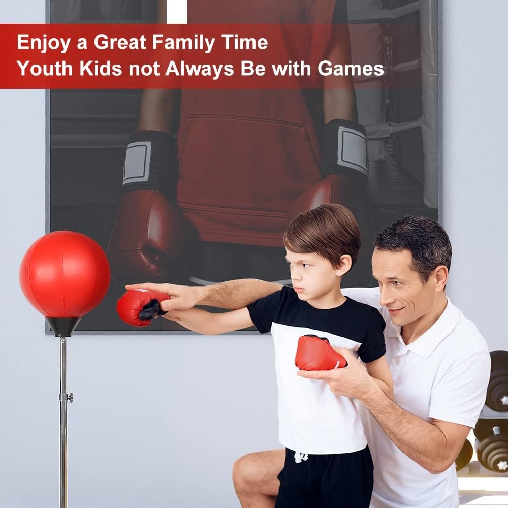 Bokszak Set Kinderen & Volwassenen - In Hoogte Verstelbaar (120-150cm) - Rood