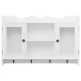 Witte MDF Wandschap met Deurtjes & Haken - 34% Korting!