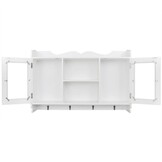 Witte MDF Wandschap met Deurtjes & Haken - 34% Korting!