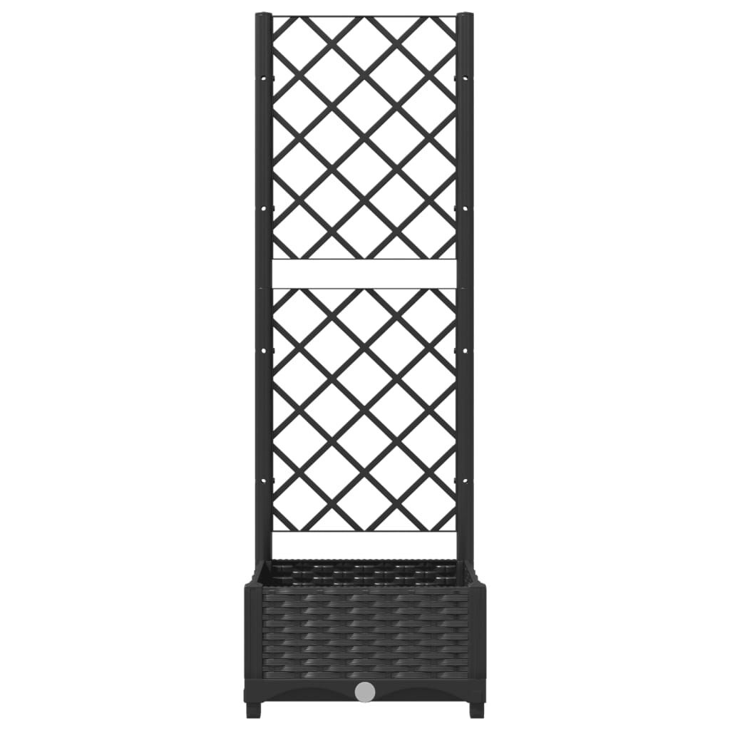 Zwarte Plantenbak met Latwerk 40x40x121,5 cm - 33% Korting!