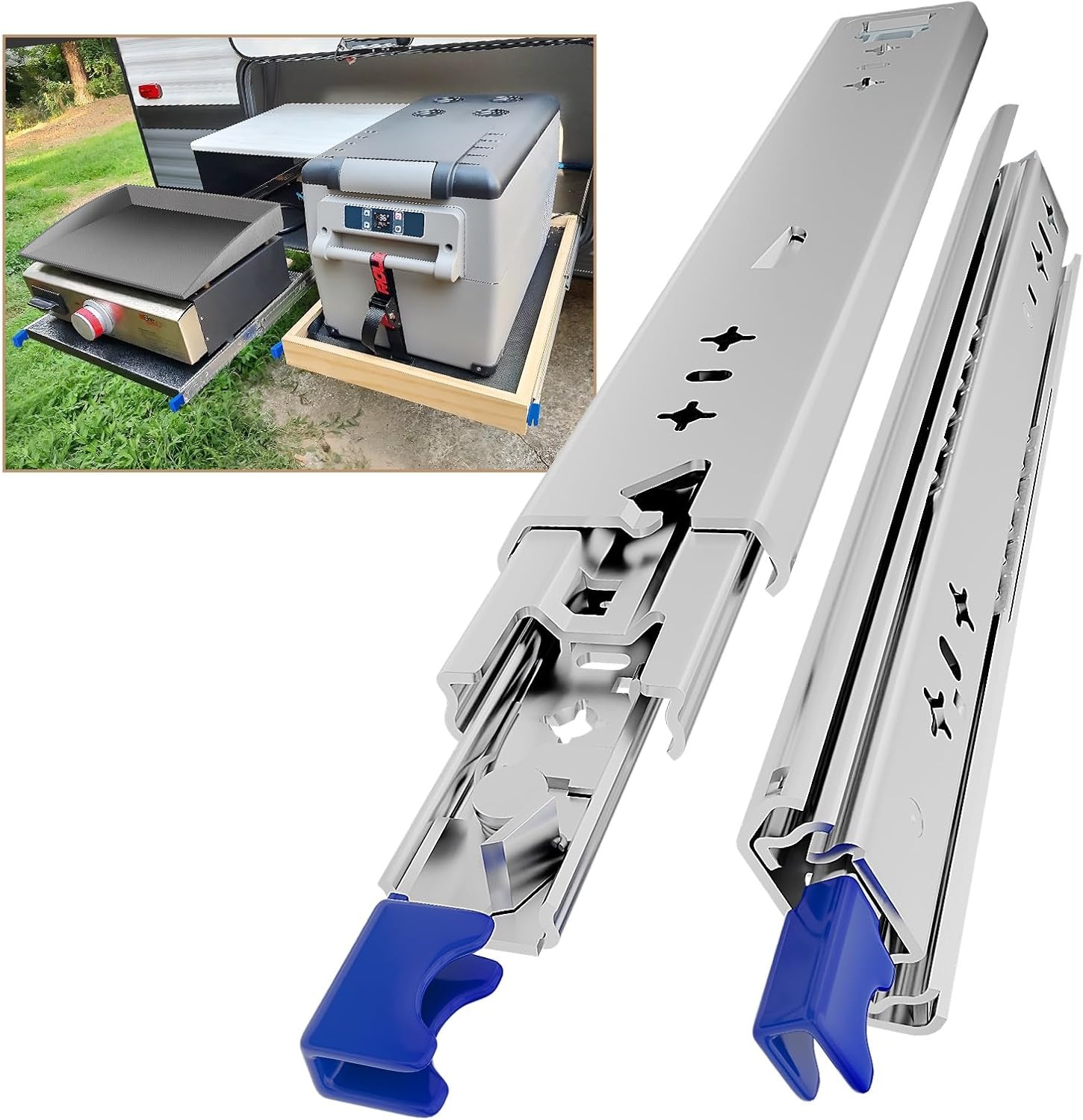 Ladegeleiders 900mm | Volledig uittrekbaar | 50kg belastbaar | 29% korting