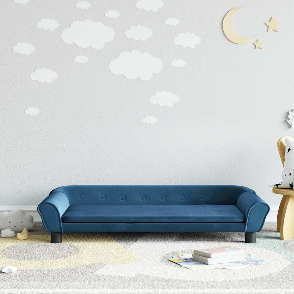 Blauwe Fluwelen Kinderbank 100cm - 41% Korting!