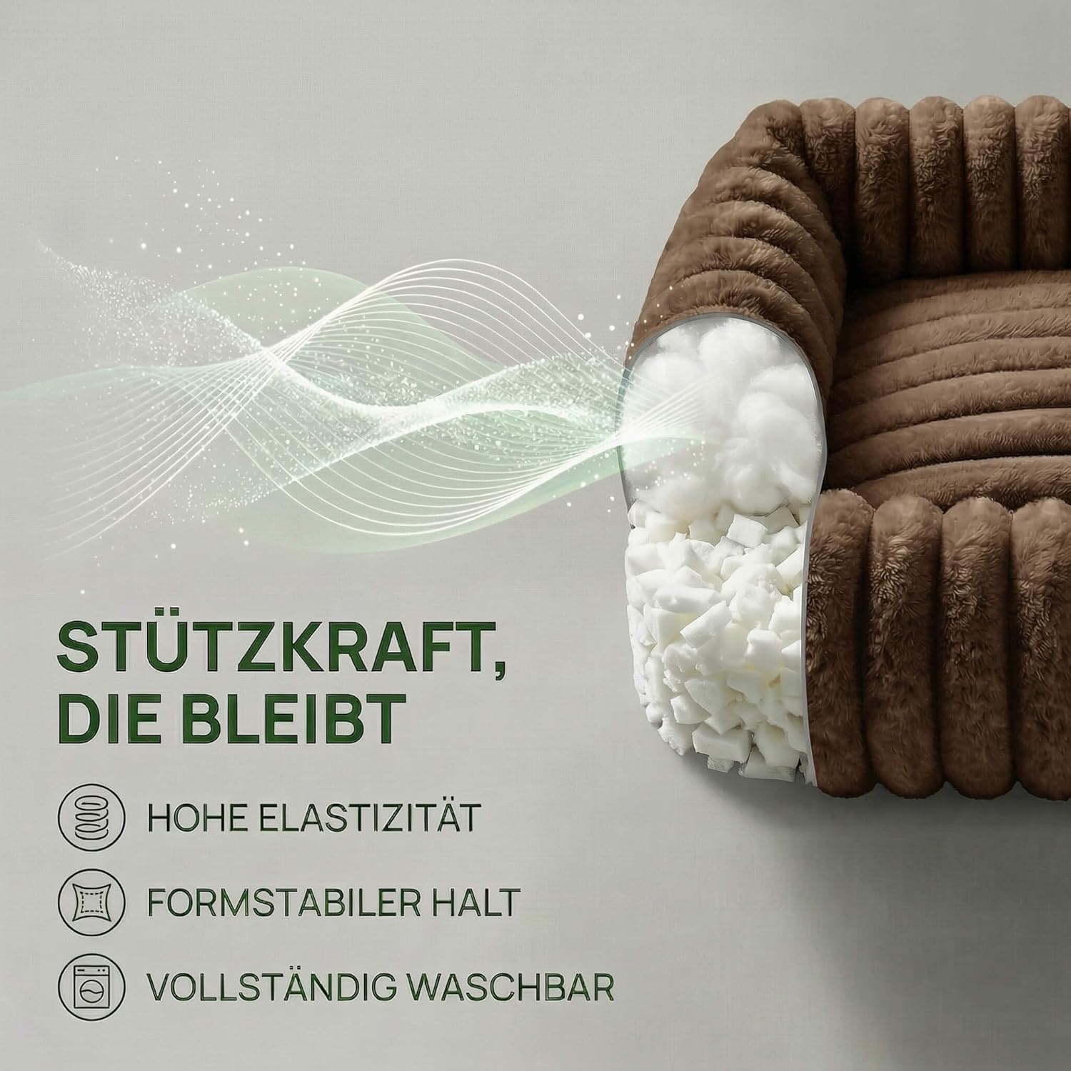 Wasbaar Hondenkussen Antislip Bruin - Maat S (50x48x15 cm) - 33% Korting