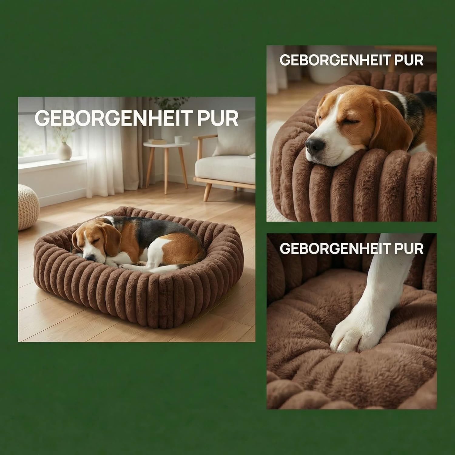 Wasbaar Hondenkussen Antislip Bruin - Maat S (50x48x15 cm) - 33% Korting