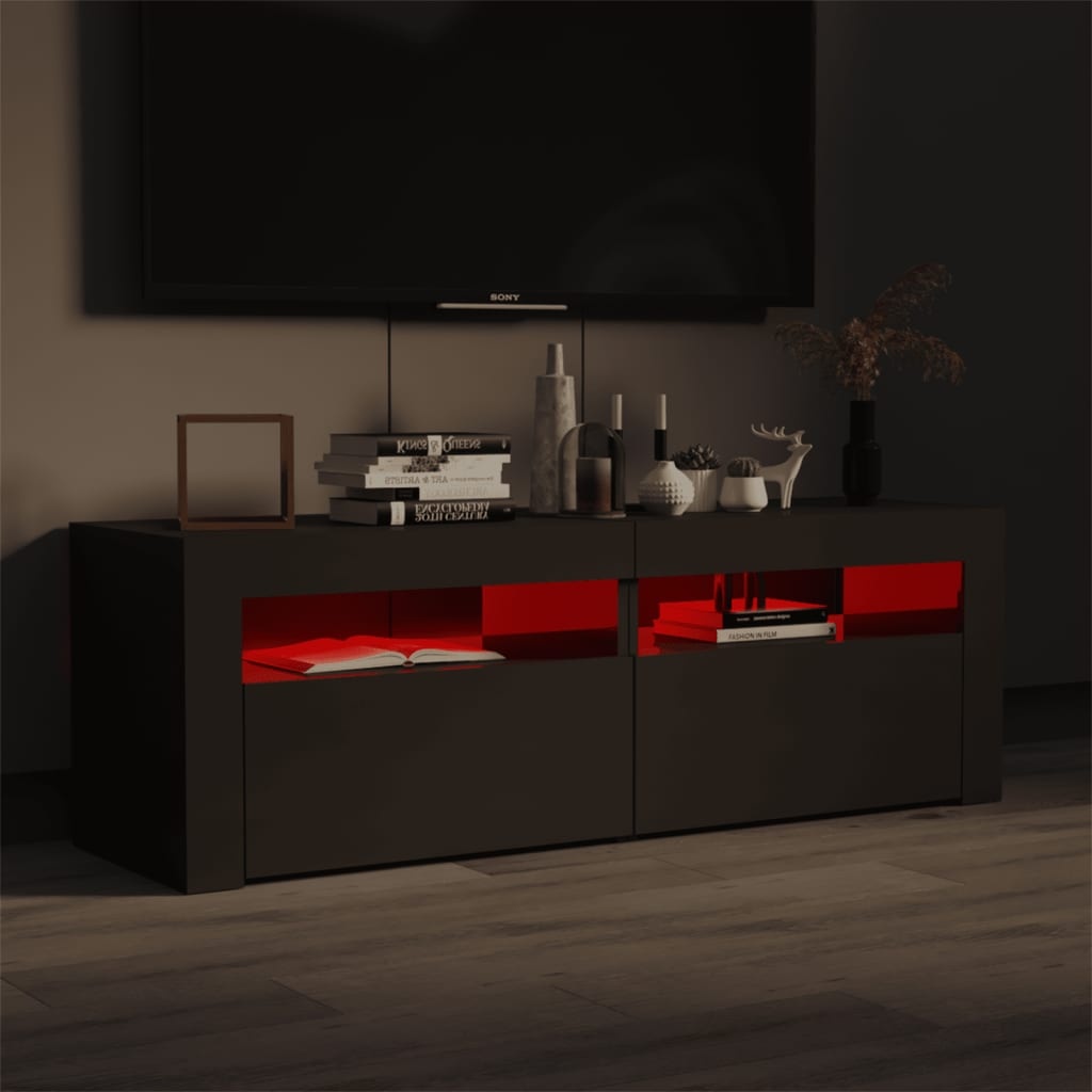 TV-meubel met LED Hoogglans Grijs 120cm - 29% Korting!