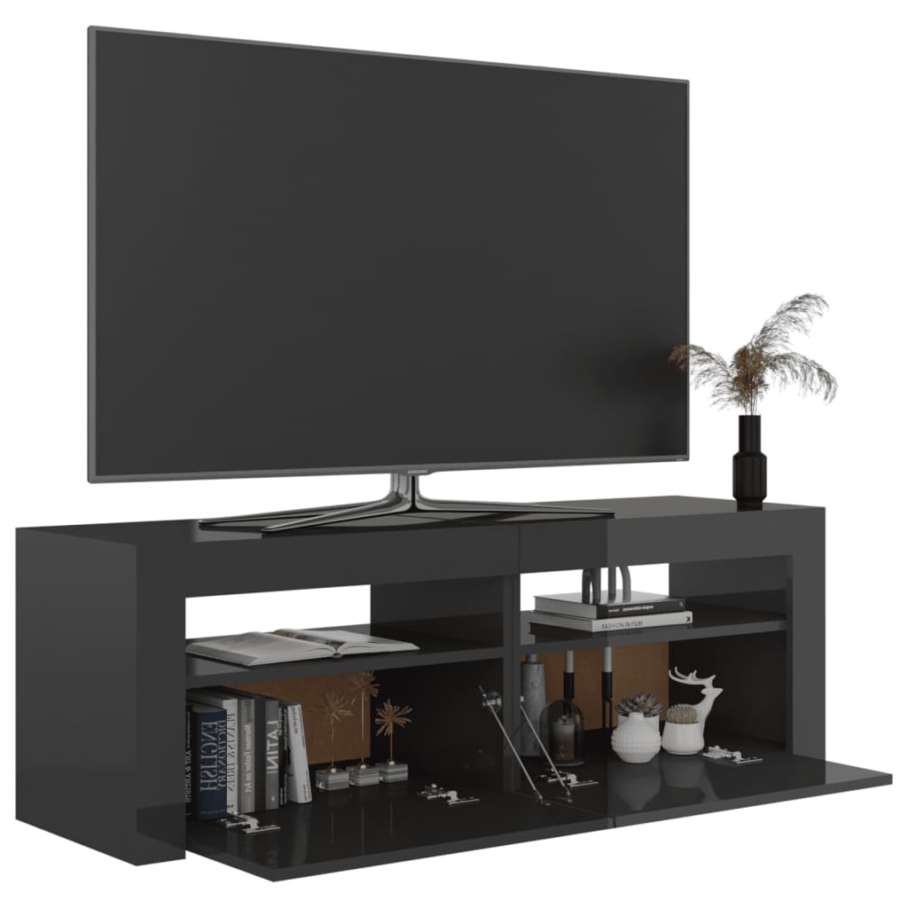 TV-meubel met LED Hoogglans Grijs 120cm - 29% Korting!