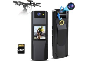 Lichaamscamera A2: 1080P HD, 32GB, 180° Draaibare Lens - Nu 29% Korting!