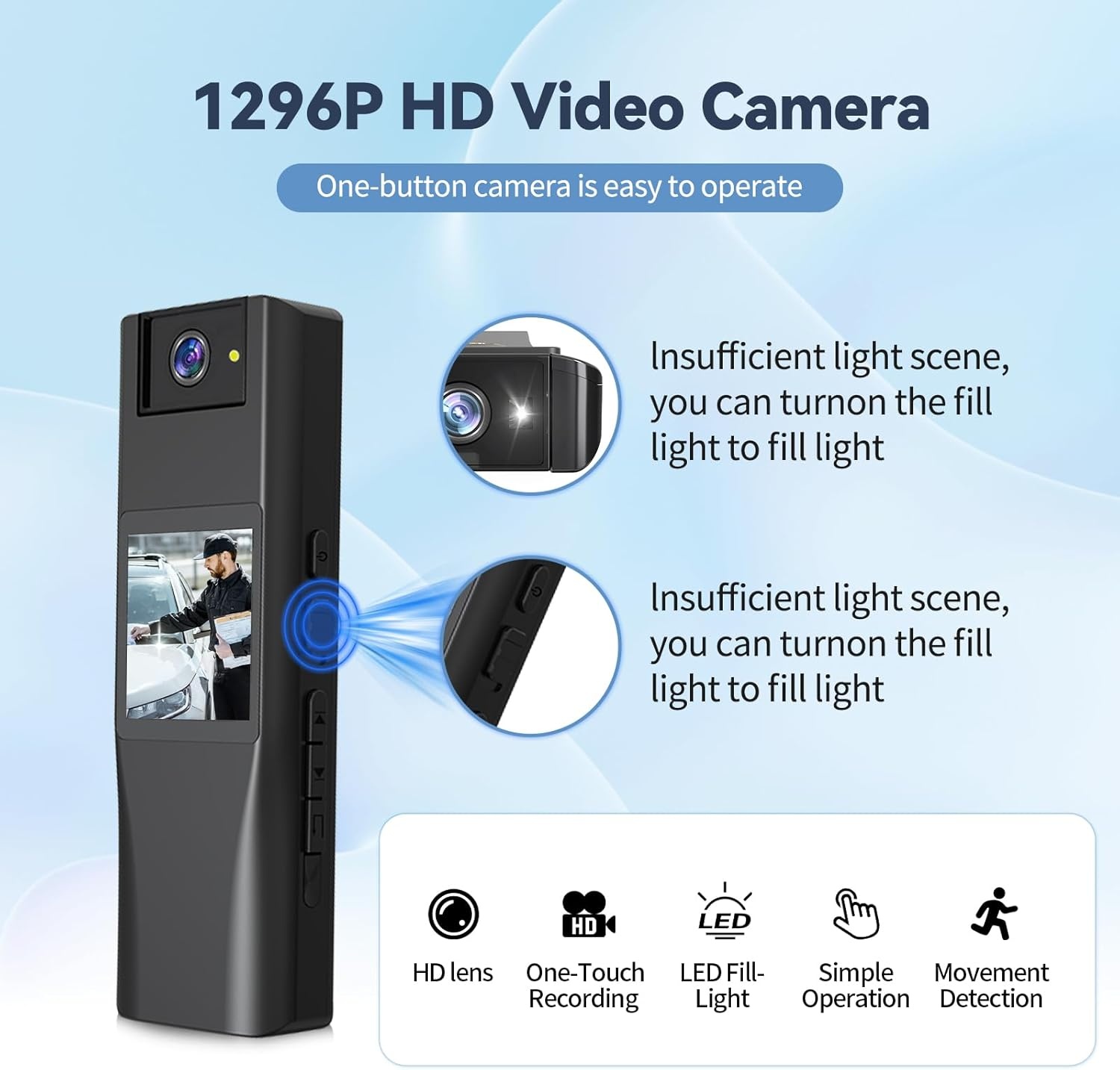 Lichaamscamera A2: 1080P HD, 32GB, 180° Draaibare Lens - Nu 29% Korting!
