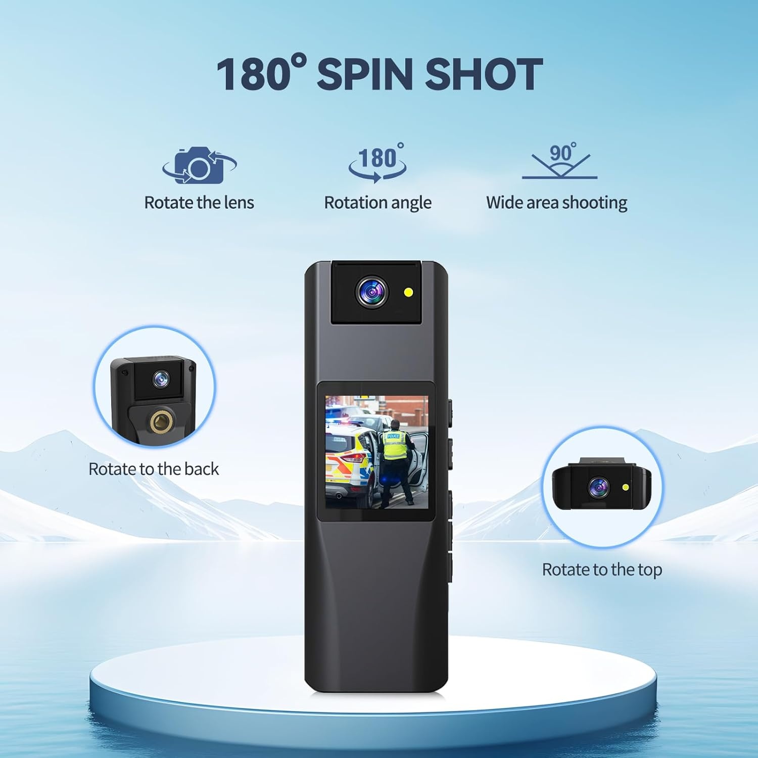 Lichaamscamera A2: 1080P HD, 32GB, 180° Draaibare Lens - Nu 29% Korting!
