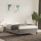 Lichtgrijs Fluweel Bedframe 120x190cm - 34% Korting!