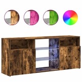 TV-meubel met LED 120x30x50 cm Gerookt Eiken - 34% Korting!