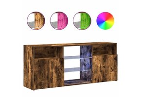 TV-meubel met LED 120x30x50 cm Gerookt Eiken - 34% Korting!