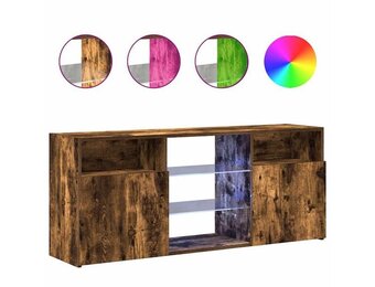 TV-meubel met LED 120x30x50 cm Gerookt Eiken - 34% Korting!