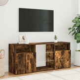 TV-meubel met LED 120x30x50 cm Gerookt Eiken - 34% Korting!