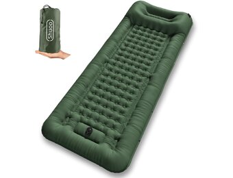 Zelfopblazende Slaapmat 12cm Dik - Voetpomp & Kussen