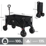 Inklapbare Trolley Zwart | 100kg Draagvermogen | Festivals & Kamperen | -34%