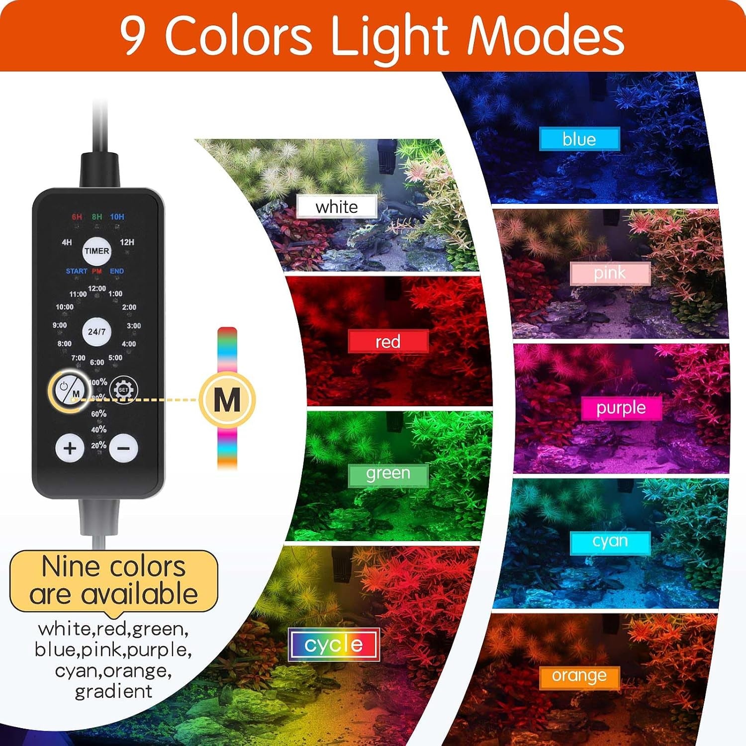 LED Aquariumverlichting 61-109cm | 21W Full Spectrum | 24/7 Timer