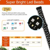 LED Aquariumverlichting 61-109cm | 21W Full Spectrum | 24/7 Timer