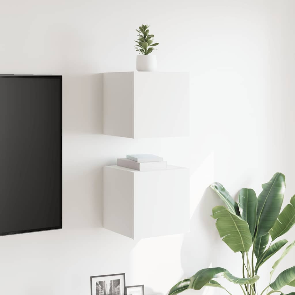 2x TV-wandmeubel 30,5x30x30 cm Wit met 34% Korting