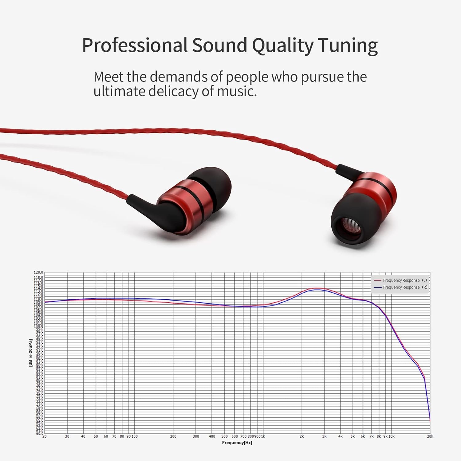 Oordopjes E80C Rood - Hifi Stereo met Microfoon - 33% Korting