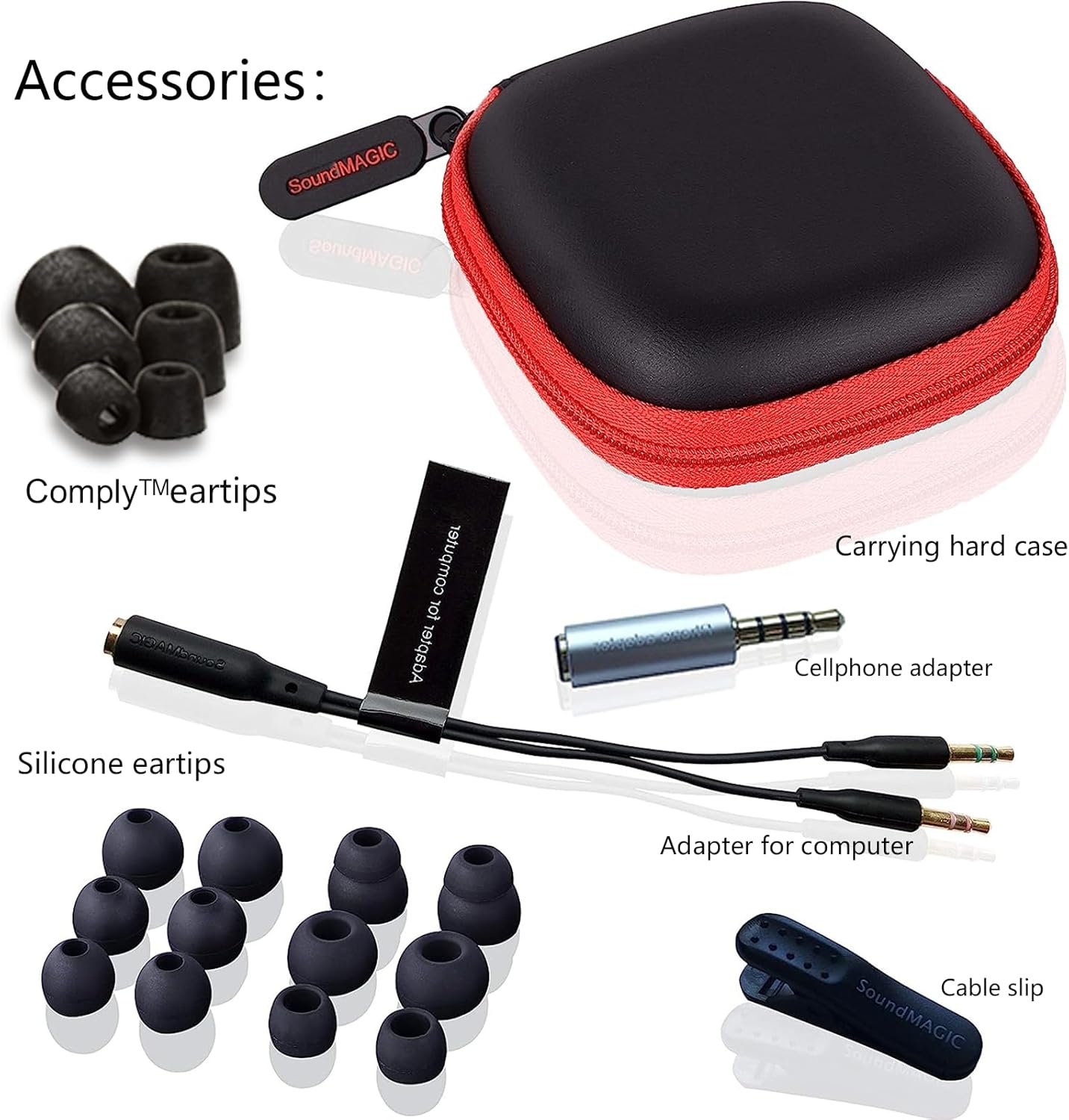Oordopjes E80C Rood - Hifi Stereo met Microfoon - 33% Korting