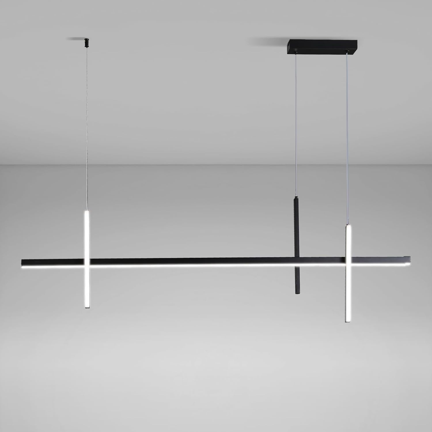 Zwarte LED Hanglamp 100cm | Dimbaar, Kleurinstelling & Afstandsbediening | 29% Korting