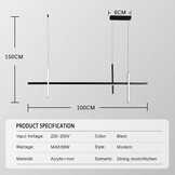 Zwarte LED Hanglamp 100cm | Dimbaar, Kleurinstelling & Afstandsbediening | 29% Korting