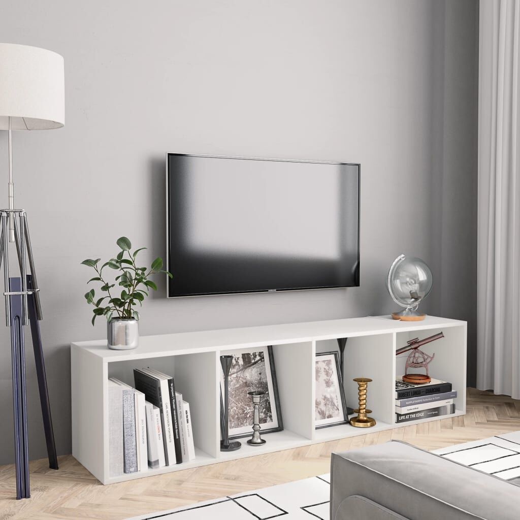 Moderne Boekenkast/TV-meubel 143x30x36 cm Wit - 34% Korting