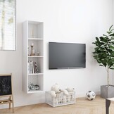 Moderne Boekenkast/TV-meubel 143x30x36 cm Wit - 34% Korting
