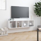 Moderne Boekenkast/TV-meubel 143x30x36 cm Wit - 34% Korting