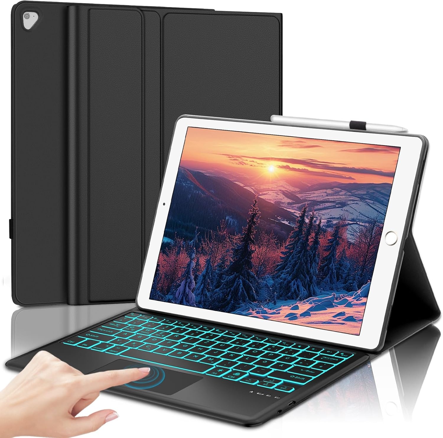 Toetsenbordhoes met Trackpad & Verlichting voor iPad Pro 12.9 (2015-2017) - Zwart (29% Korting)