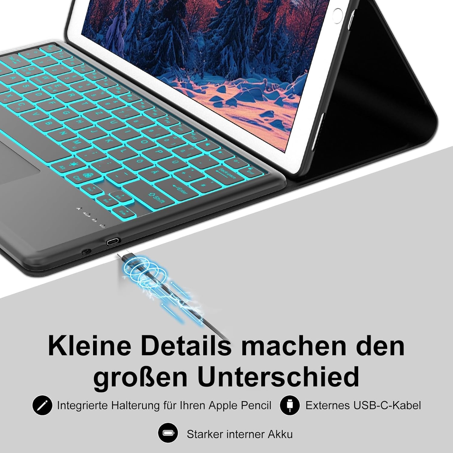Toetsenbordhoes met Trackpad & Verlichting voor iPad Pro 12.9 (2015-2017) - Zwart (29% Korting)
