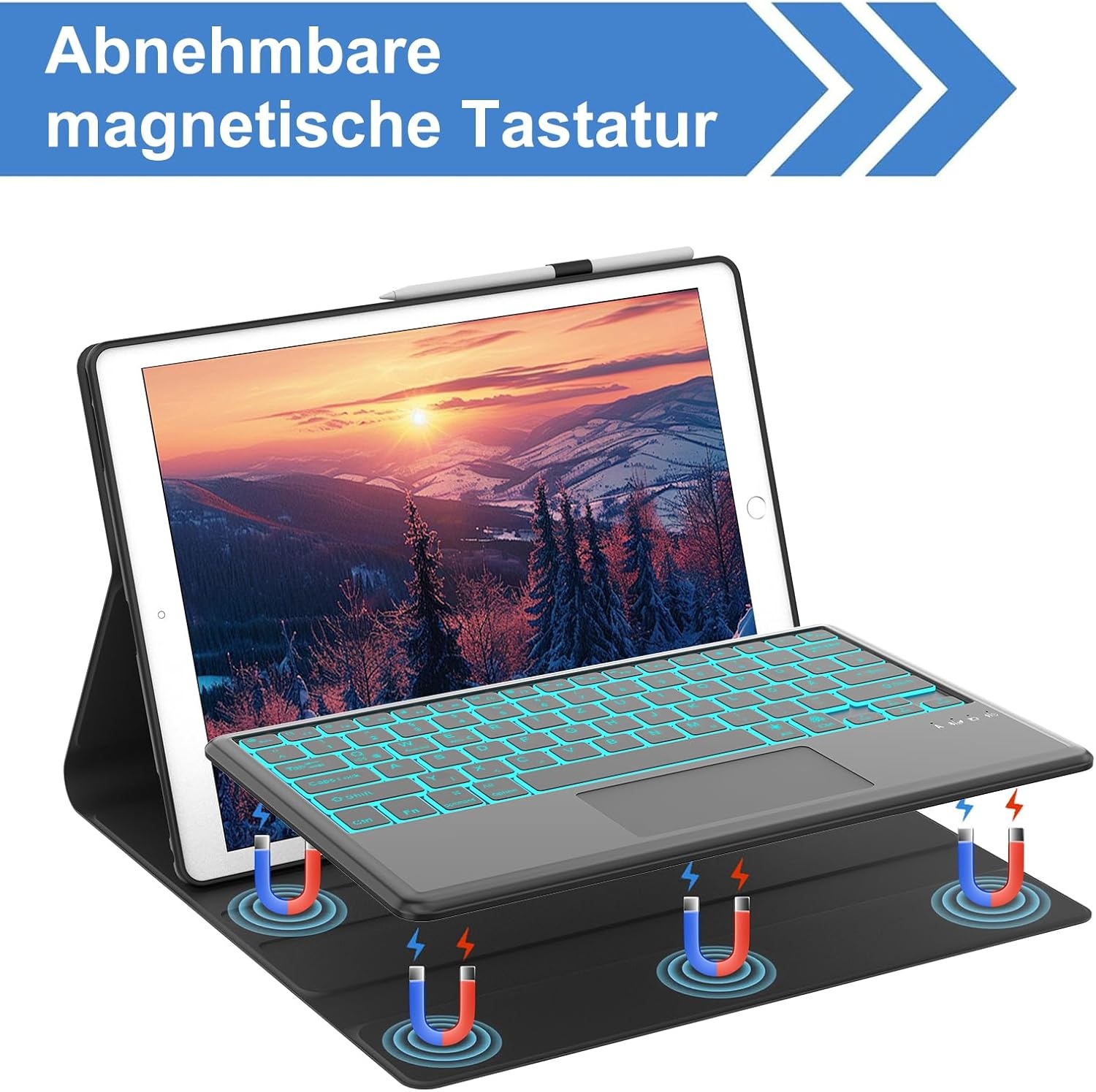 Toetsenbordhoes met Trackpad & Verlichting voor iPad Pro 12.9 (2015-2017) - Zwart (29% Korting)