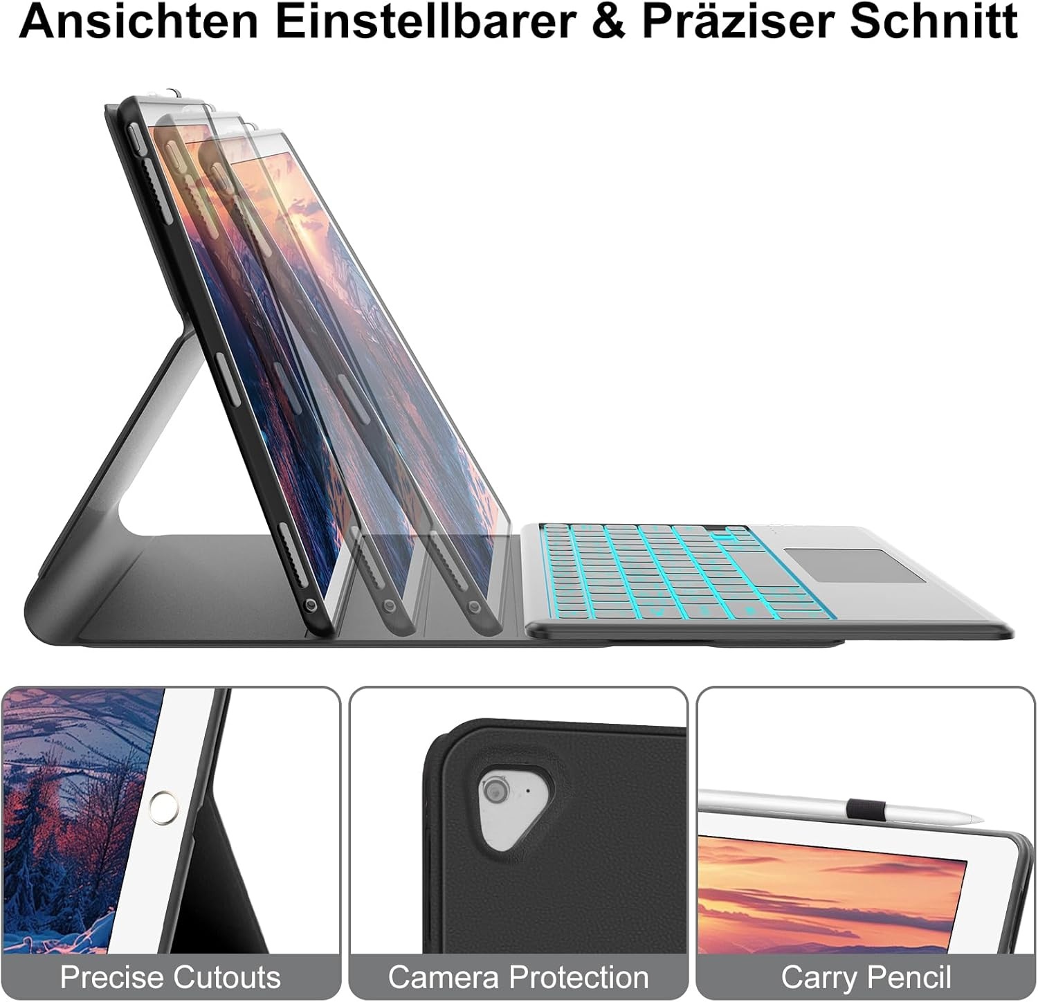 Toetsenbordhoes met Trackpad & Verlichting voor iPad Pro 12.9 (2015-2017) - Zwart (29% Korting)