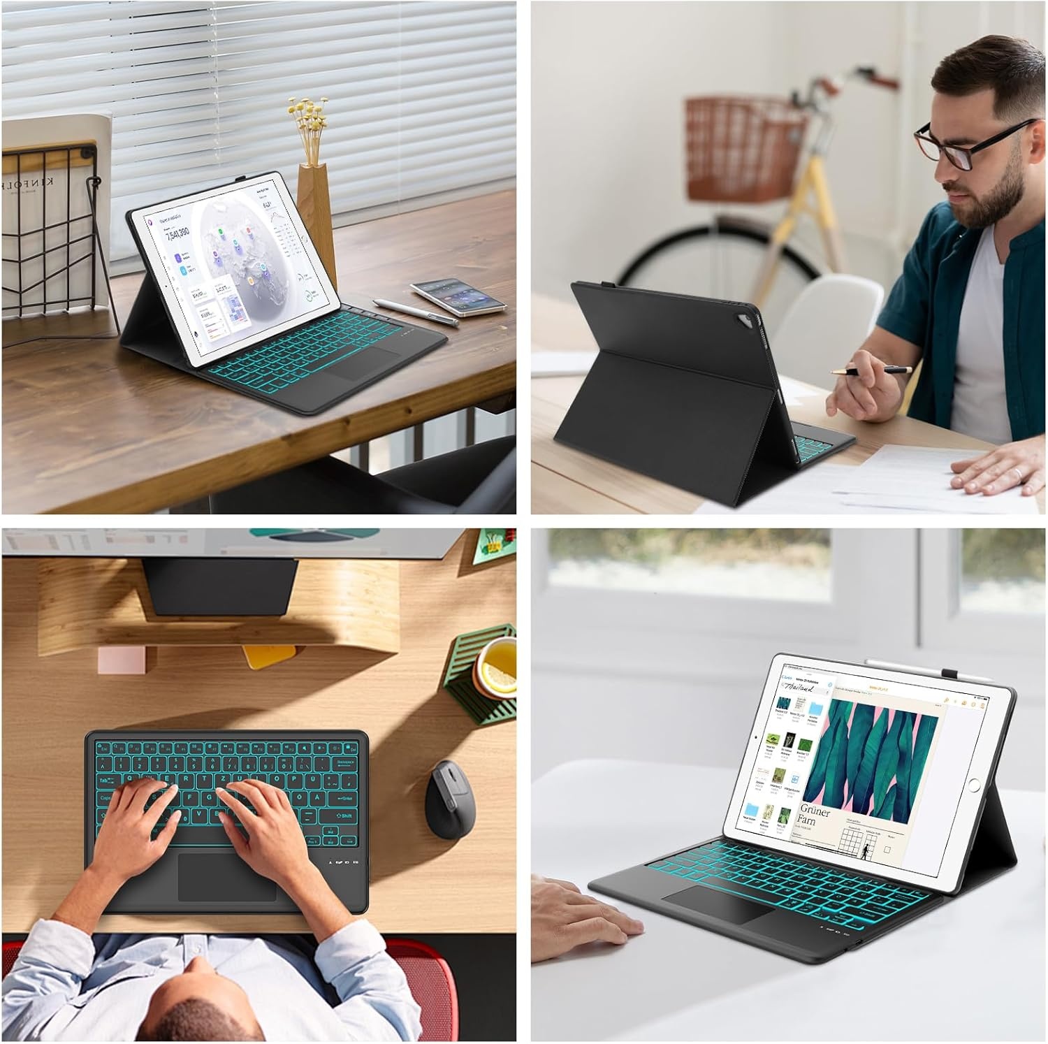 Toetsenbordhoes met Trackpad & Verlichting voor iPad Pro 12.9 (2015-2017) - Zwart (29% Korting)