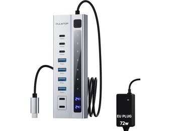 USB-C Hub 9-in-1: 10Gbps Data & 72W Voeding