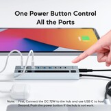 USB-C Hub 9-in-1: 10Gbps Data & 72W Voeding