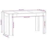 vidaXL Eettafel 140x74,5x76 cm - 54% Korting!