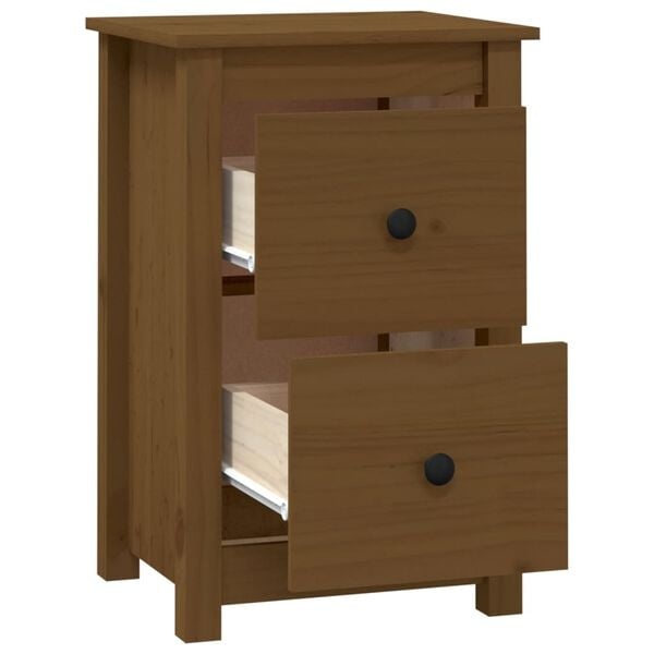 2x Massief Grenen Nachtkastjes - Honingbruin - 40x35x61,5 cm - 34% Korting