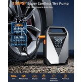 6-in-1 Startbooster Compressor Powerbank 12V Benzine/Diesel 8L 3000A 150PSI 20000mAh LCD QC3.0 LED - 29% Korting!